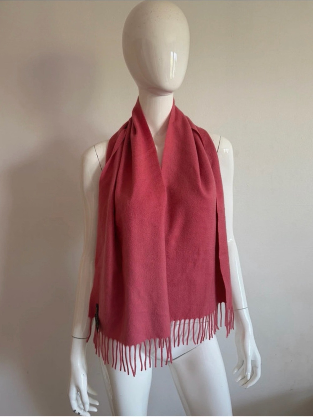 Loro Piana Rose-Pink Cashmere Fringe Wrap